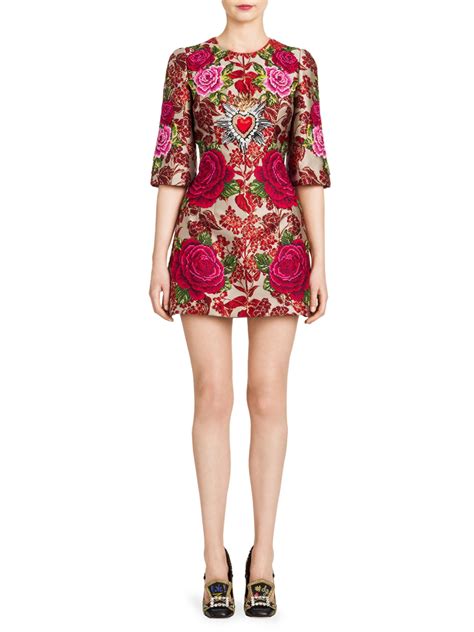 dolce gabbana floral jacquard dress